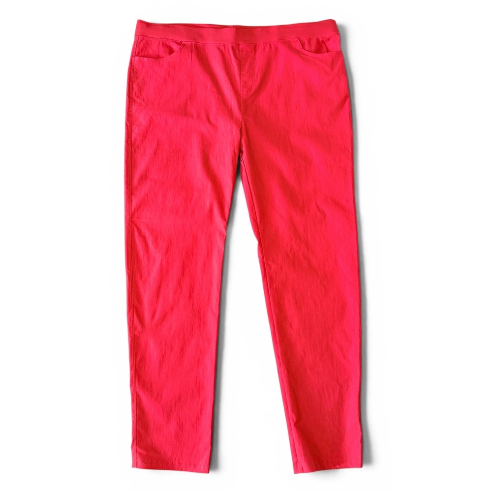 Nema Avenue Womens Plus 3XL Red Pull On Stretch Slim Leg Career Pants High‎ Rise